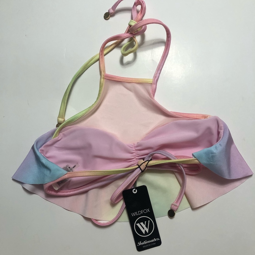 NWT Wildfox rainbow mesh halter bikini top - Picture 7 of 9